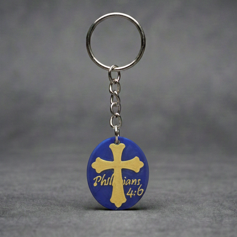 Phillipians 4:6 Cross - NFC Keychain