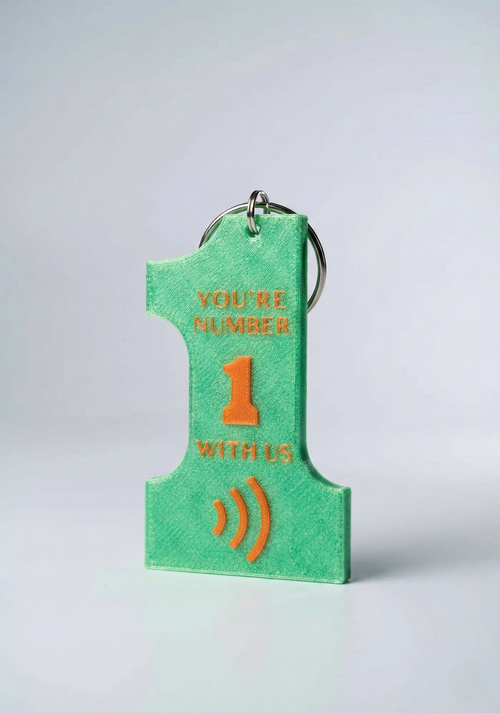 "You're Number 1" NFC Keychain | Nostalgic Digital Business Card